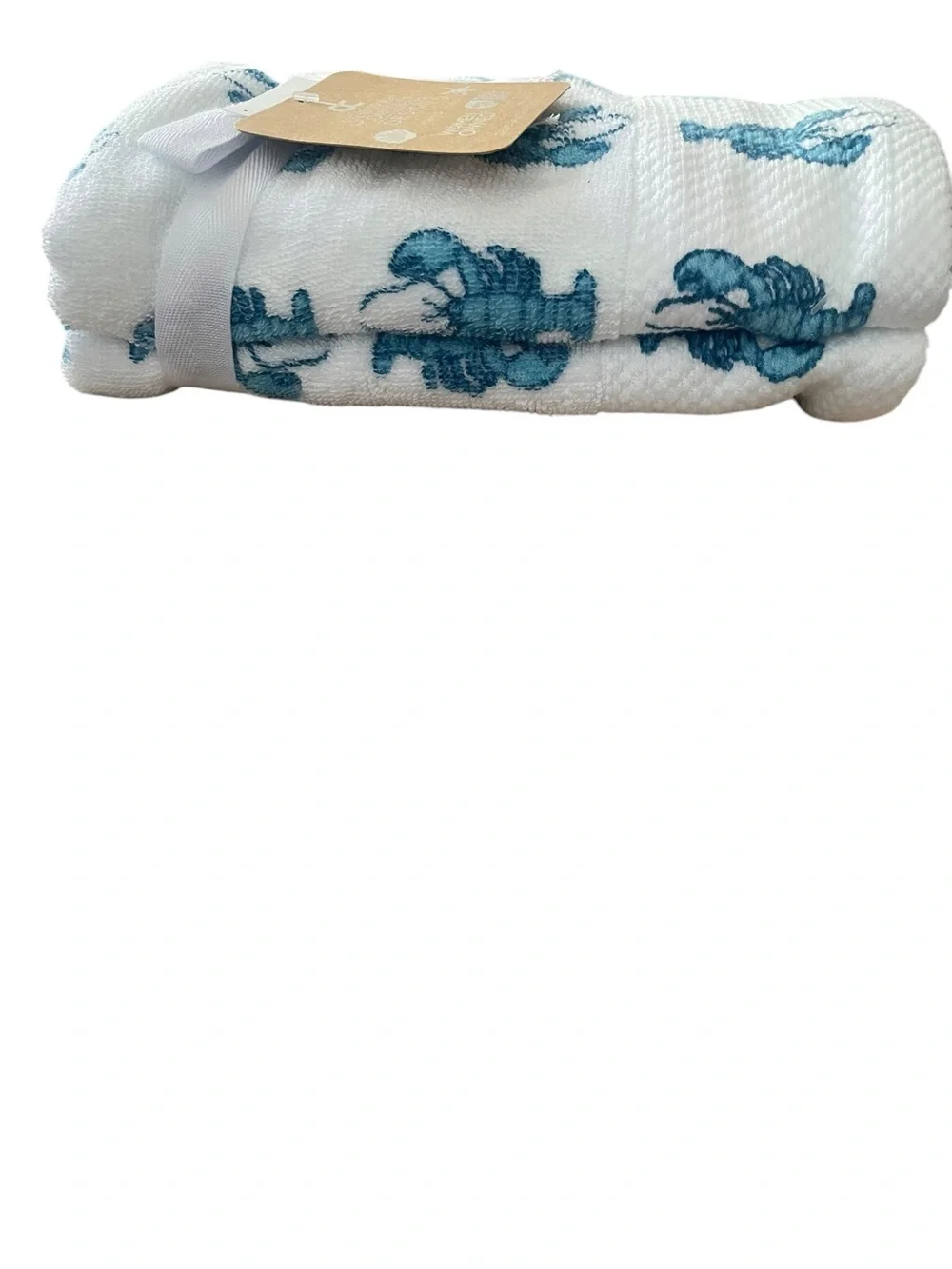 Deborah Connolly Designs Blue Lobster Hand Towel - Coastal Beach Kitchen Decor